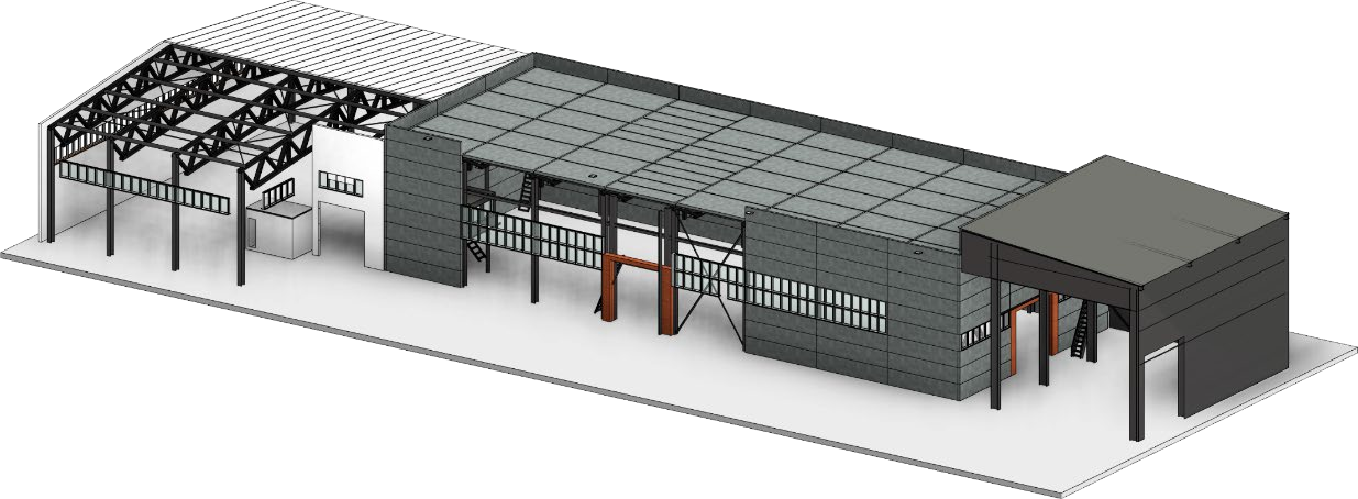 BIM-модель производственного здания Щербинского лифтостроительного завода